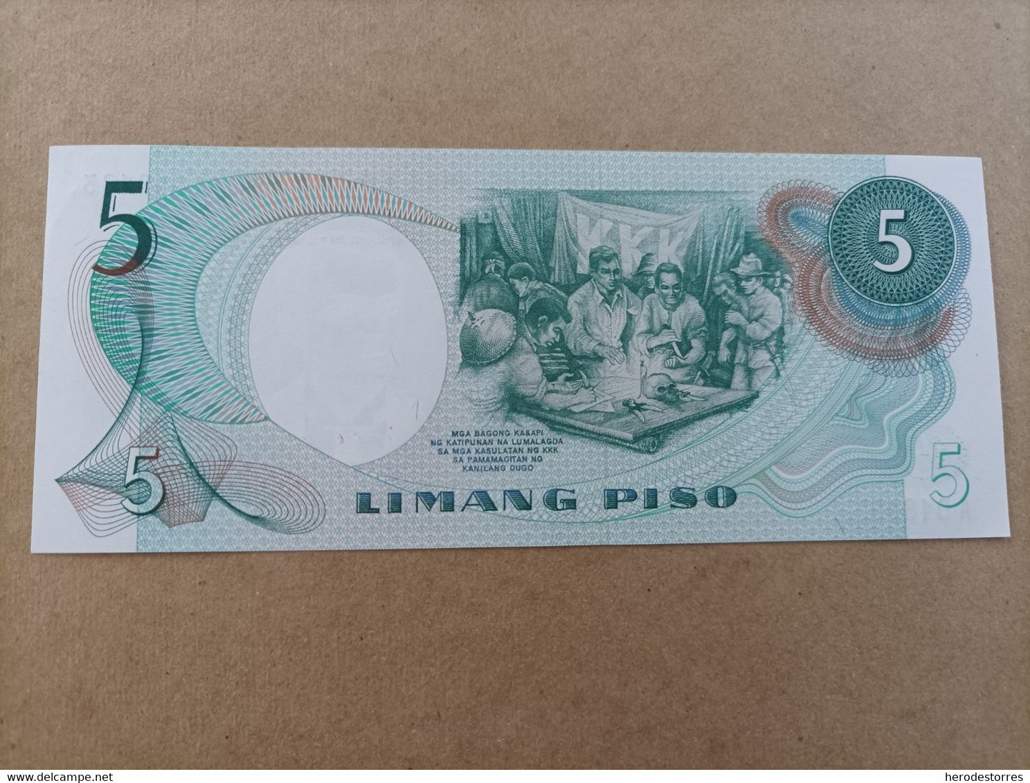 Billete De Filipinas De 5 Piso, Año 1969, Numeración Baja 018183, UNC - Philippines