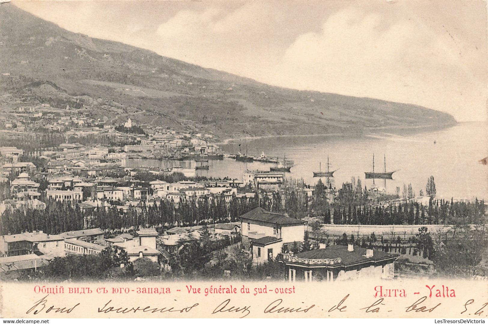 CPA - Ukraine - Crimée - Yalta - Vue Générale Du Sud Ouest - Oblitéré Verviers 1903 - Mer - Bateau - - Ukraine