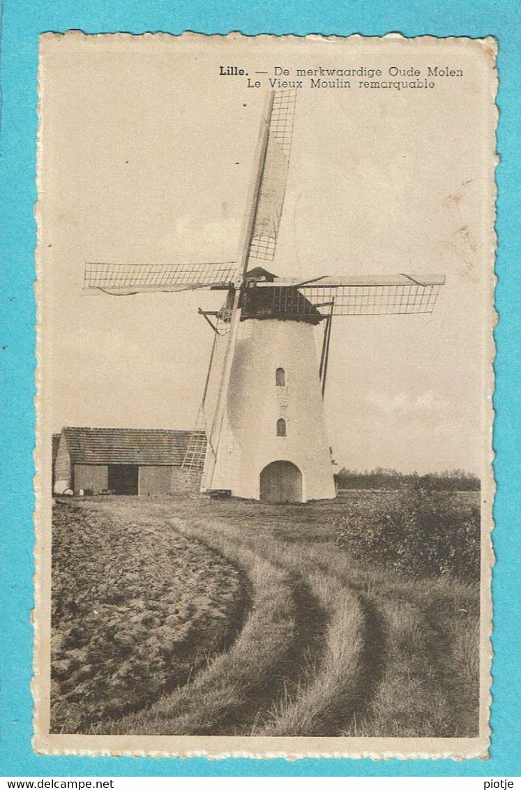 * Lille (Antwerpen - Anvers) * Merkwaardige Oude Molen, Le Vieux Moulin Remarquable, Muhle, Mill, Unique, Old - Lille