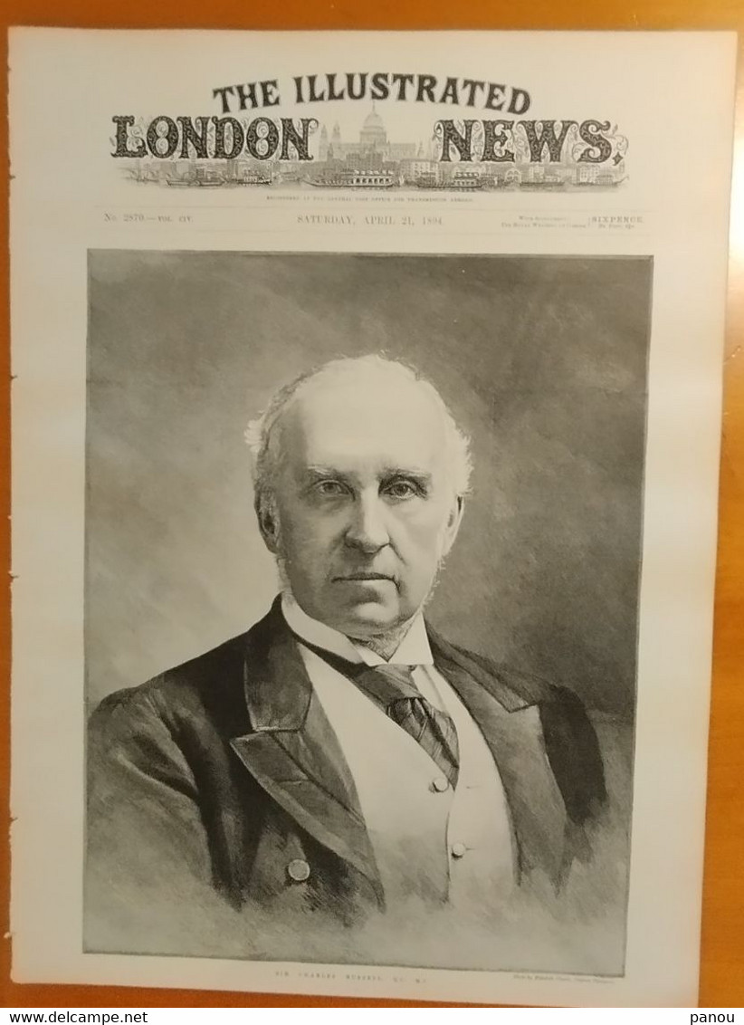 THE ILLUSTRATED LONDON NEWS 2870. APRIL 21, 1894. SIR CHARLES RUSSEL. ROYAL MARRIAGE AT COBURG - Andere & Zonder Classificatie