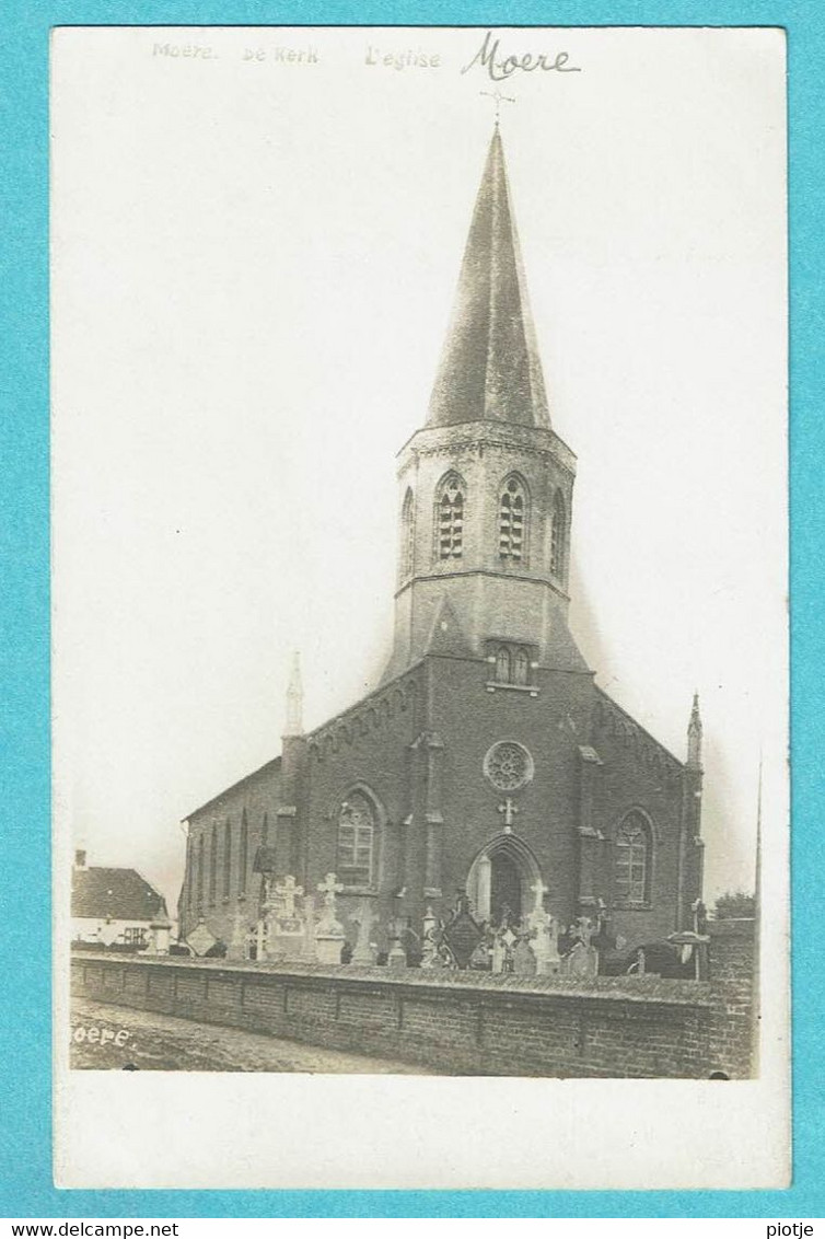 * Moere - Gistel (West Vlaanderen) * (Carte Photo - Fotokaart) Kerk, église, Kirche, Church, Cimetière, Kerkhof, Old - Gistel