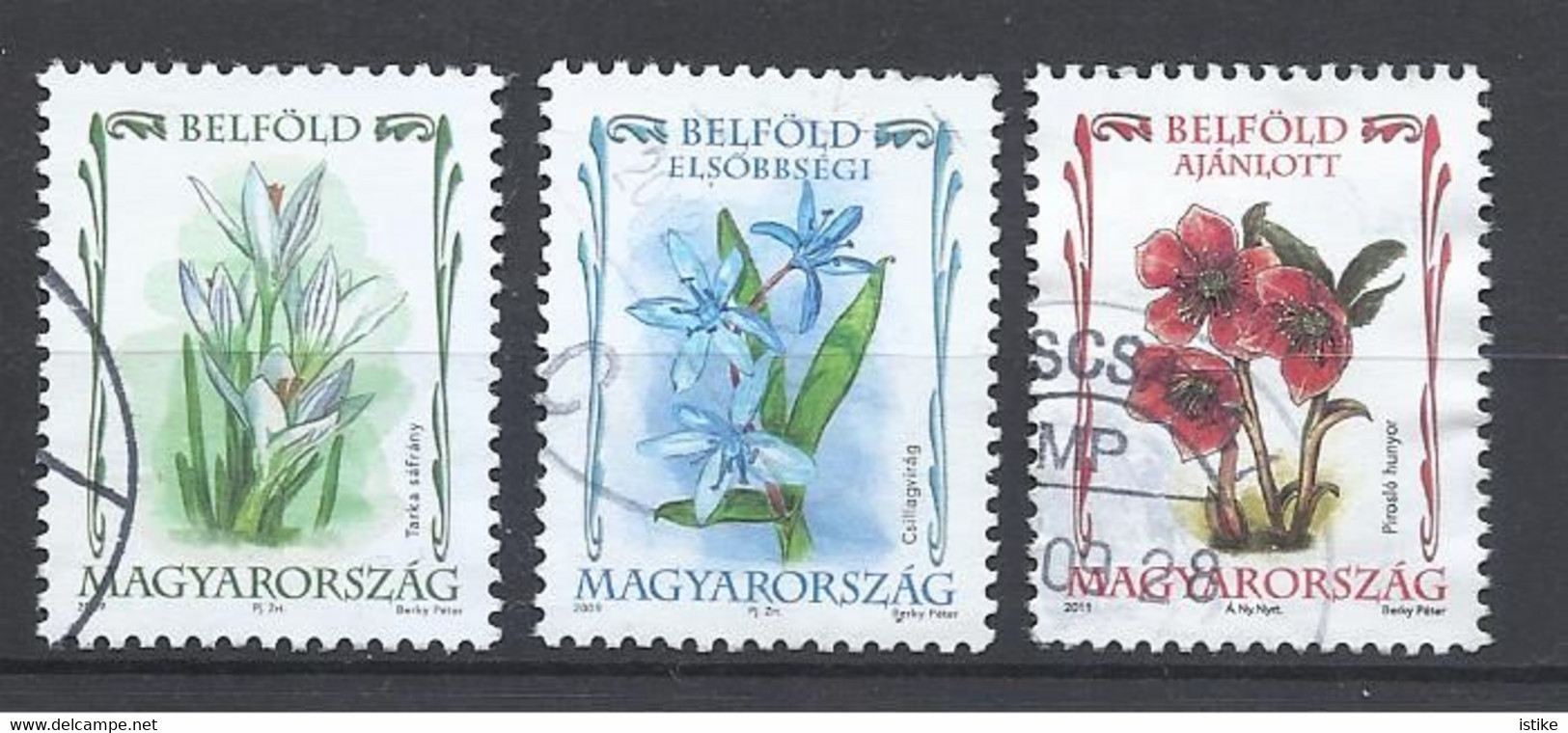 Hungary, Inland Stamps, Flowers, Lot Of 3,  2009. 2011. - Gebraucht
