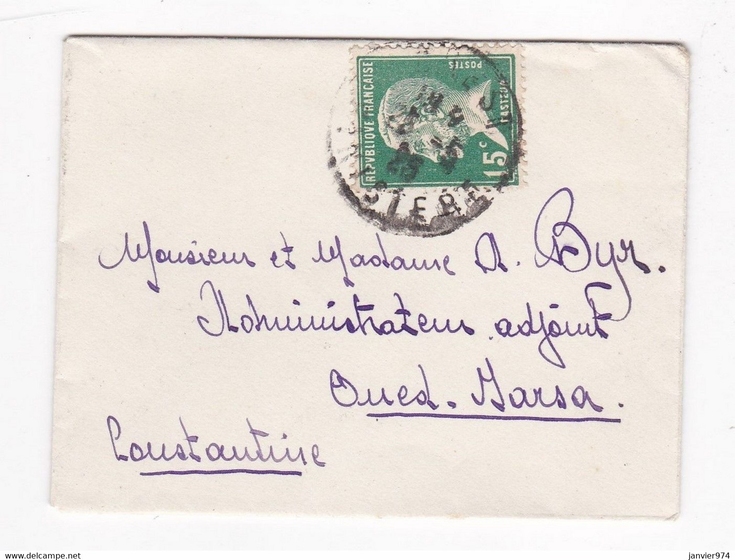 Oued Marsa , Pour Mr Byr , 2 Cachets  Oued Marsa 1925 - Storia Postale