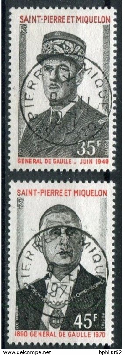 !!! ST PIERRE & MIQUELON, PAIRE GENERAL DE GAULLE N°419/420 OBLITERATIONS SUPERBES - Used Stamps