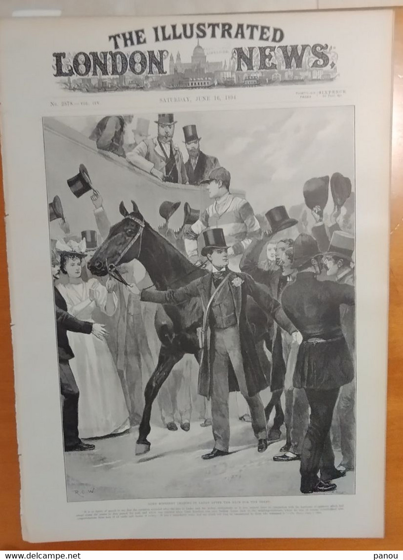 THE ILLUSTRATED LONDON NEWS 2878. JUNE 16, 1894. HORSE RACE. MOROCCO. BATTLES OF BRITISH ARMY WATERLOO - Altri & Non Classificati