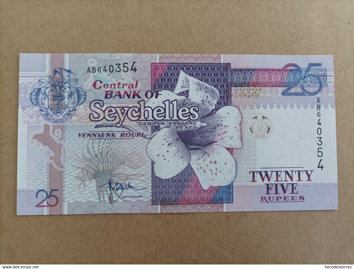 Billete De Seychelles De 25 Rupees, Año 1998, UNC - Seychelles