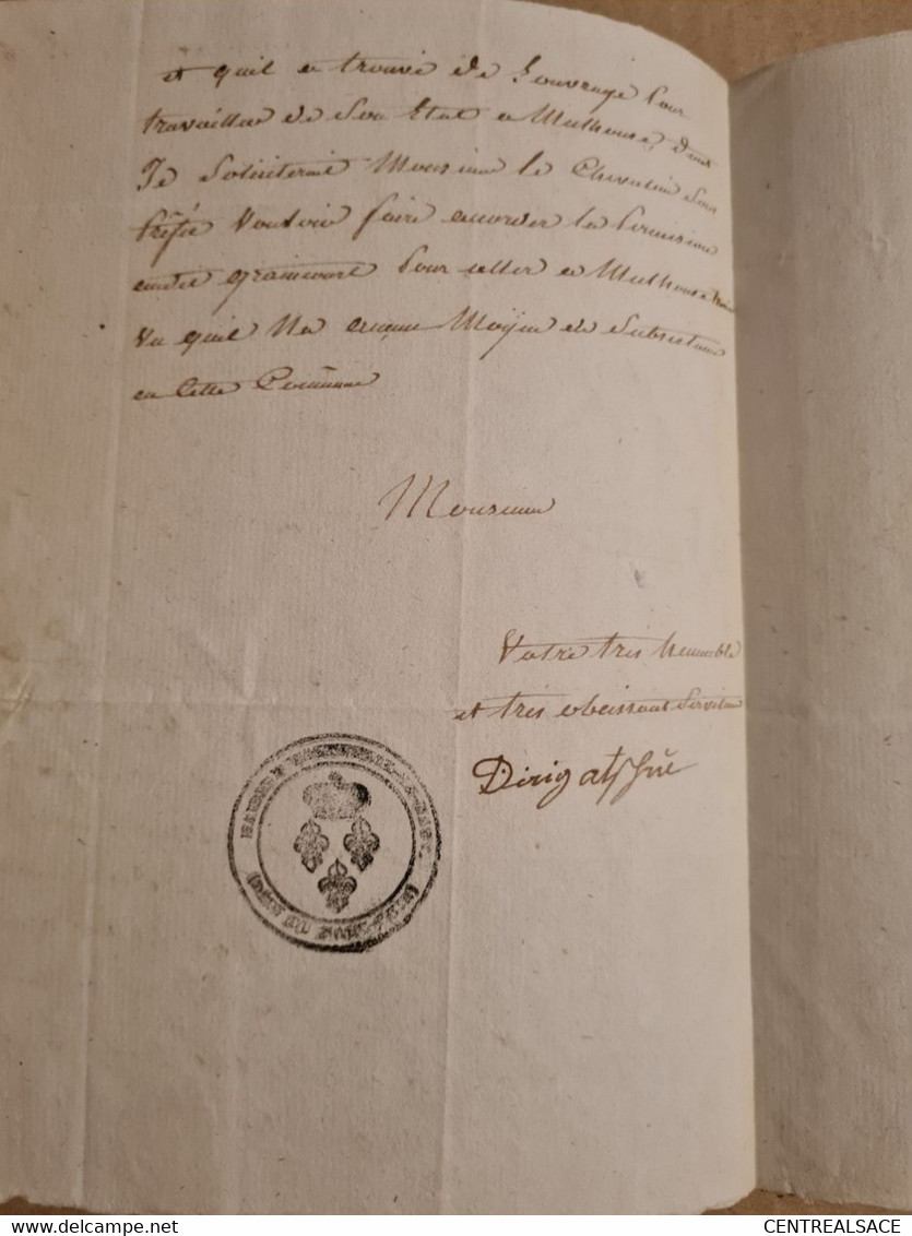Lettre Franchise HAGENTHAL LE HAUT 1824 Mr NICOLAS SURVEILLANCE - Non Classificati