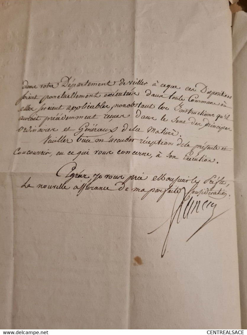 Lettre Franchise PARIS 1813 DROITS REUNIS TABACS ET BIENFAISSACE SENECHAL 1645 / 1646 Octroie - Unclassified