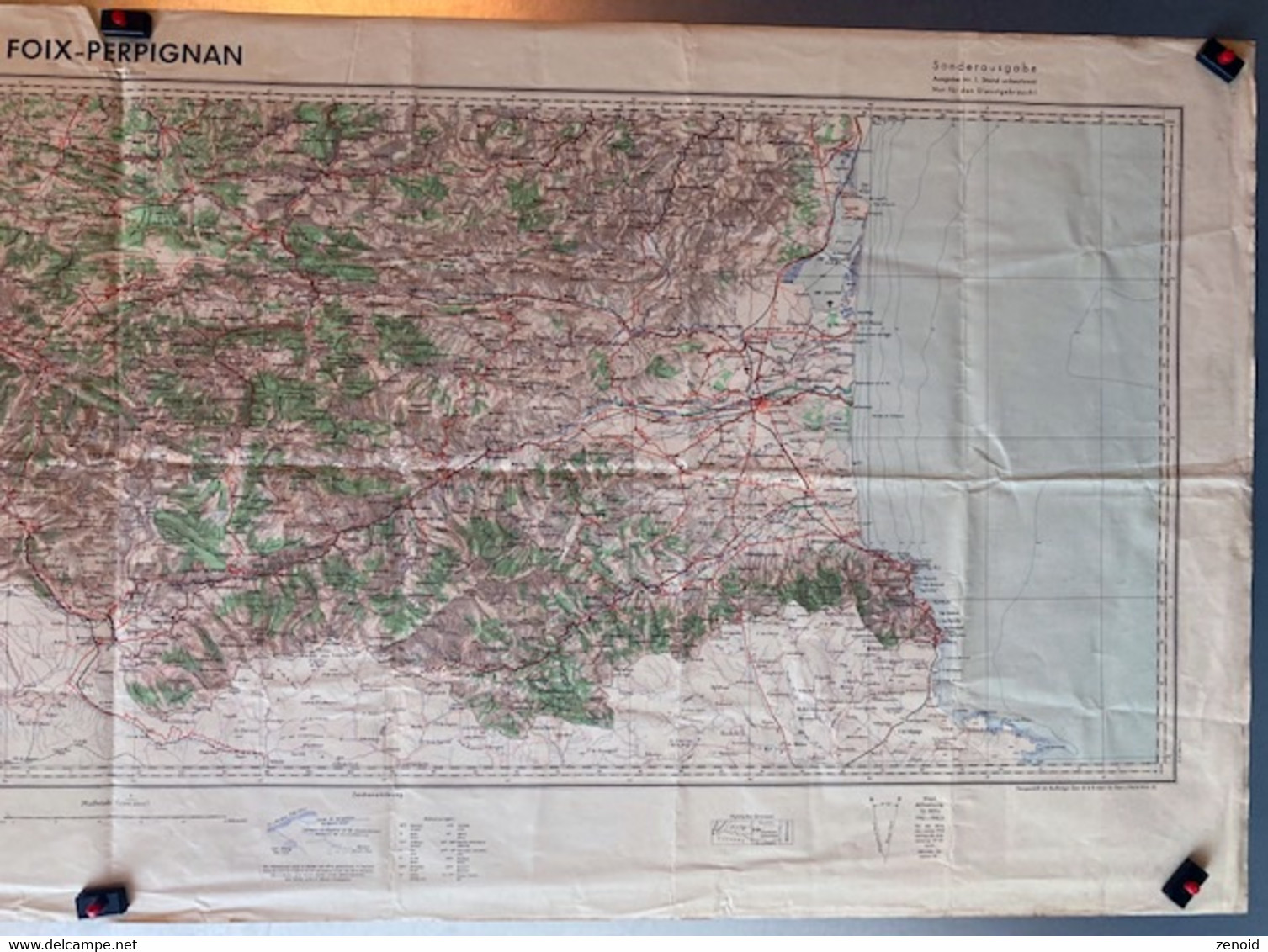 Carte Militaire Allemande 1942 - Foix-Perpignan - Cartes Routières