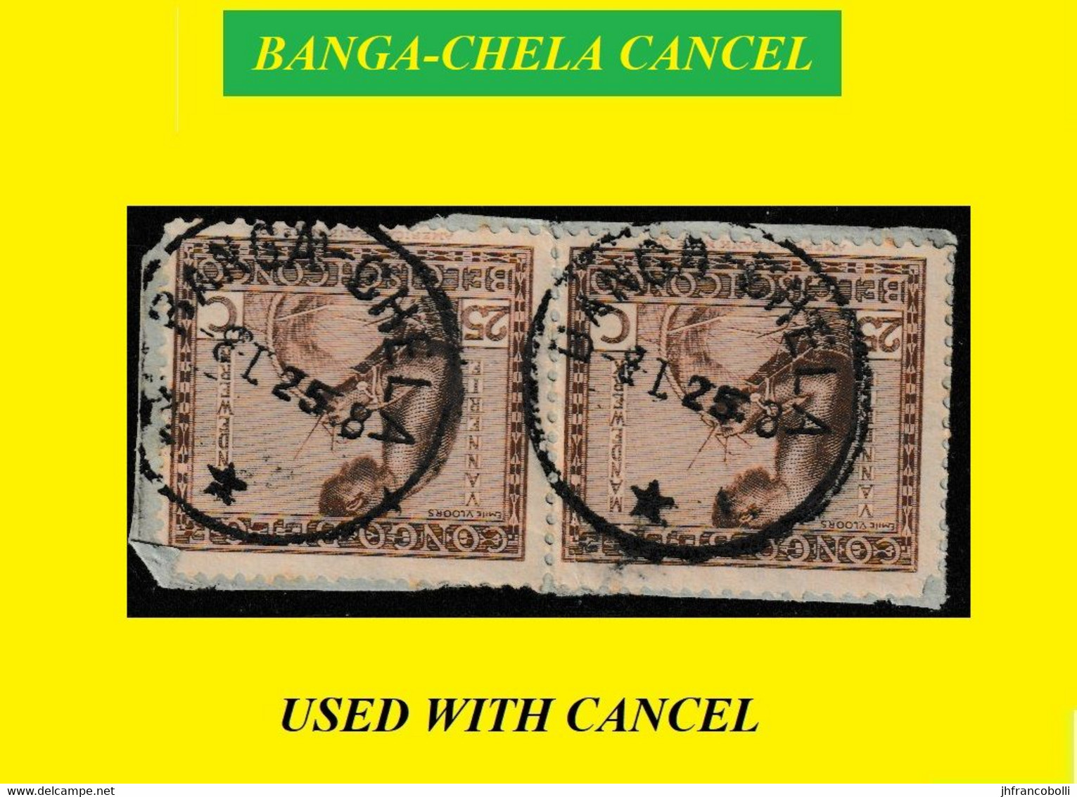 1925 (°) BANGA (TSHELA) CHELA BELGIAN CONGO  CANCEL STUDY [1] COB 110 VLOOS -1- TWO ROUND CANCELS WITH ONE STAR - Abarten Und Kuriositäten