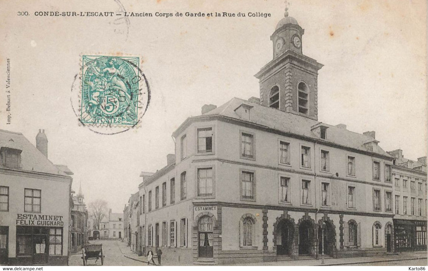 Condé Sur L'escaut * 1907 * L'ancien Corps De Gare Et La Rue Du Collège * Estaminet Félix GUIGNARD - Conde Sur Escaut