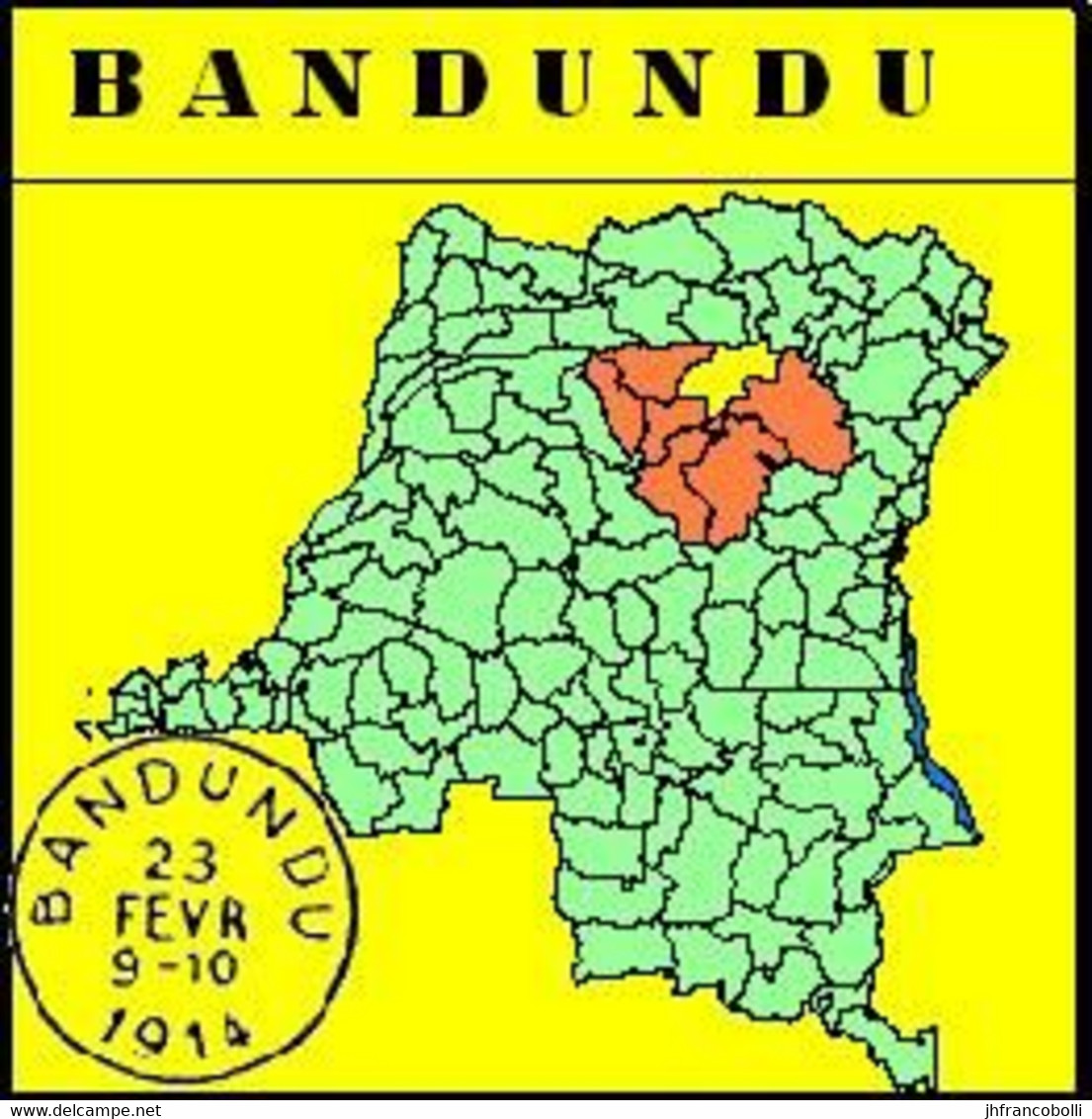 1915/1924 (°) BANDUNDU BELGIAN CONGO  CANCEL STUDY [2] COB 071+037+068+096+110+137 FIVE ROUND CANCELS - Abarten Und Kuriositäten