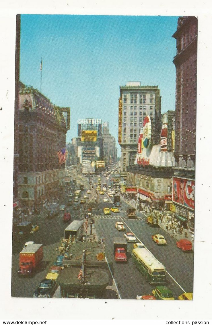 Cp , Etats Unis,  NEW YORK CITY,  TIMES SQUARE , écrite, Bus ,camions ,automobiles - Time Square