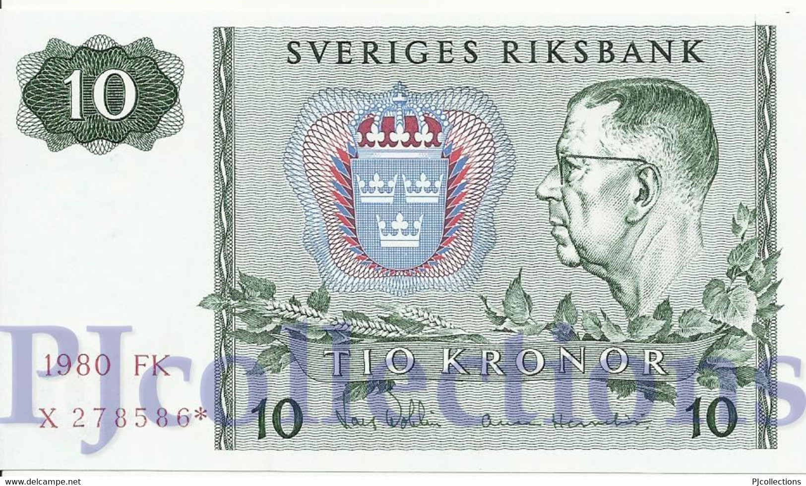 SWEDEN 10 KRONOR 1980 PICK 52R3 REPLACEMENT UNC - Svezia