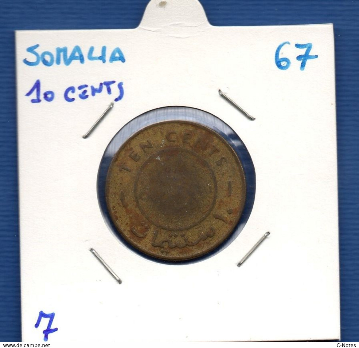 SOMALIA - 10 Cents 1967 - See Photos - Km 7 - Somalia