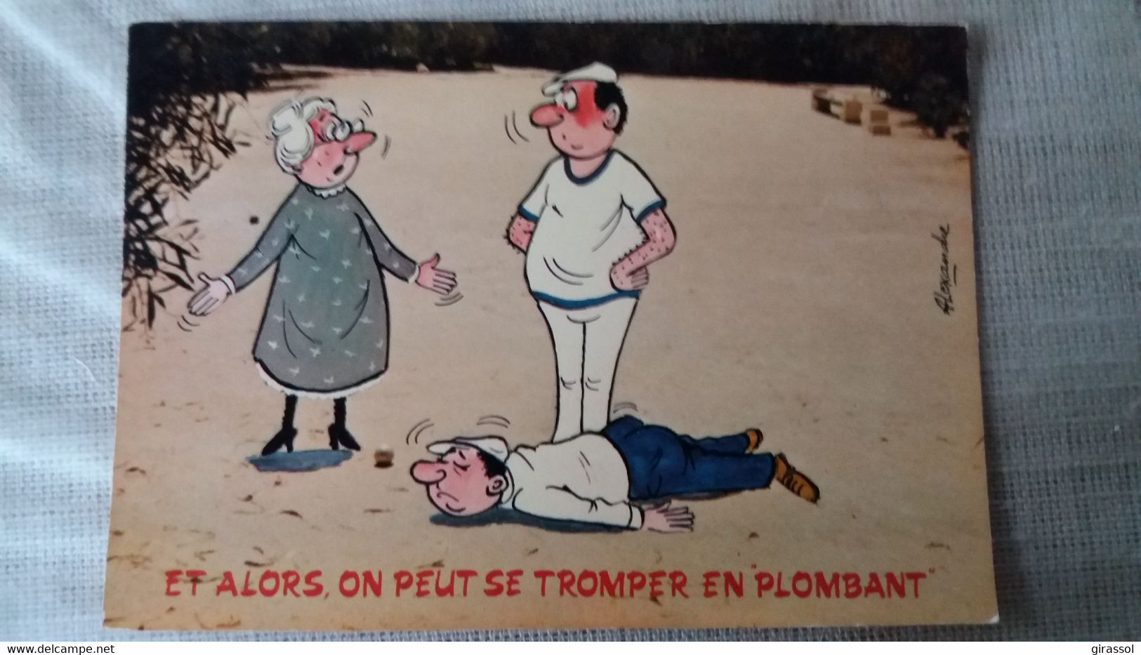 CPSM  SPORT PETANQUE PARTIE DE BOULES DESSIN ALEXANDRE SERIE BOULES ON PEUT SE TROMPER EN PLOMBANT - Petanca