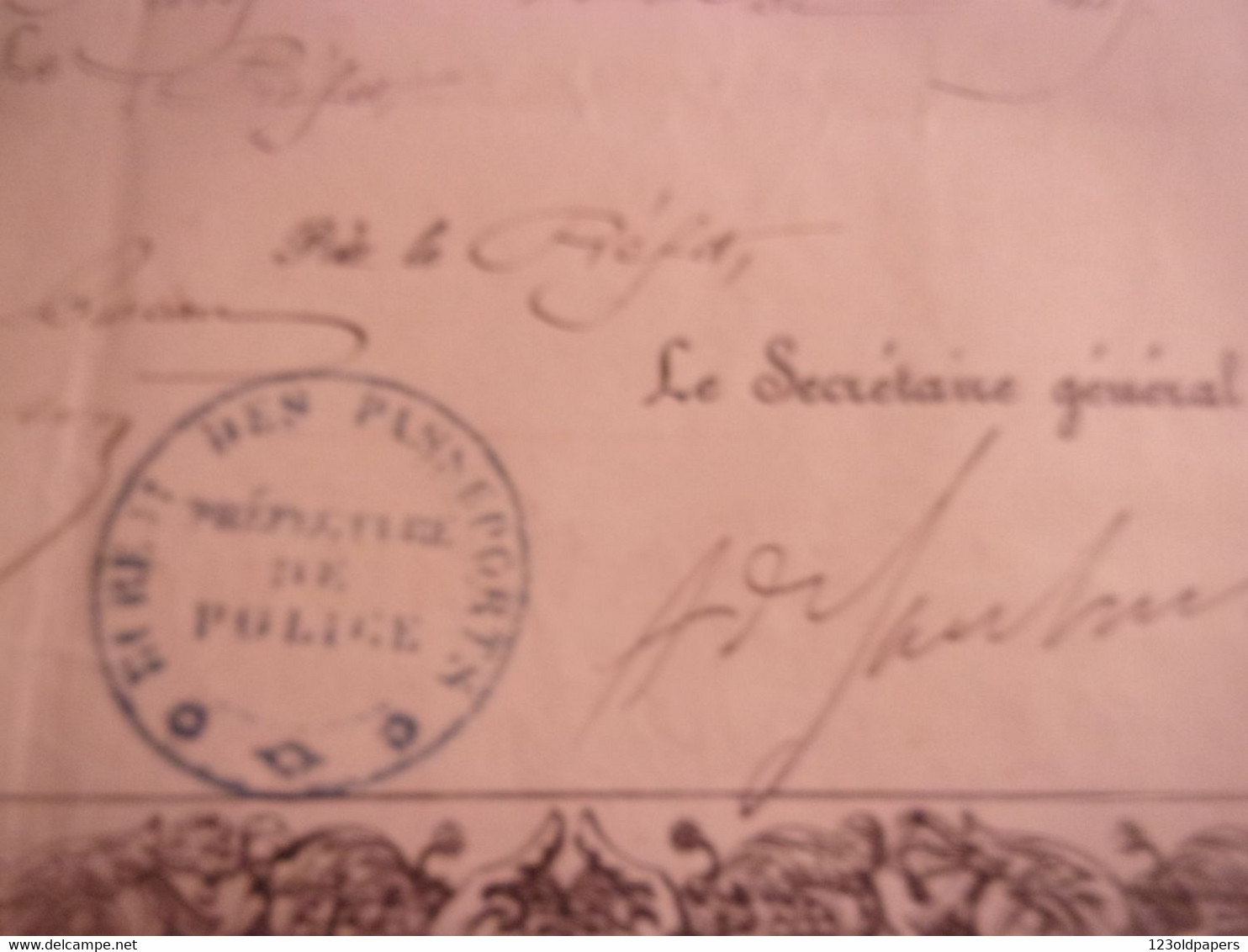 ️ RARE  1857 EMPIRE FRANCAIS PASSEPORT A L ETRANGER DE PARIS BADE SUISSE SARDAIGNE AUTRICHE LEGATION PAFSE PORT