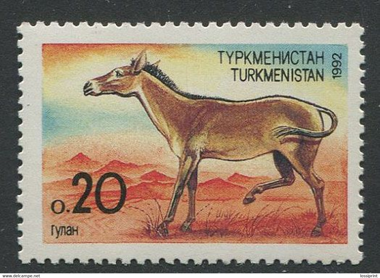 Turkmenistan:Unused Stamp Kulan, 1992, MNH - Turkménistan