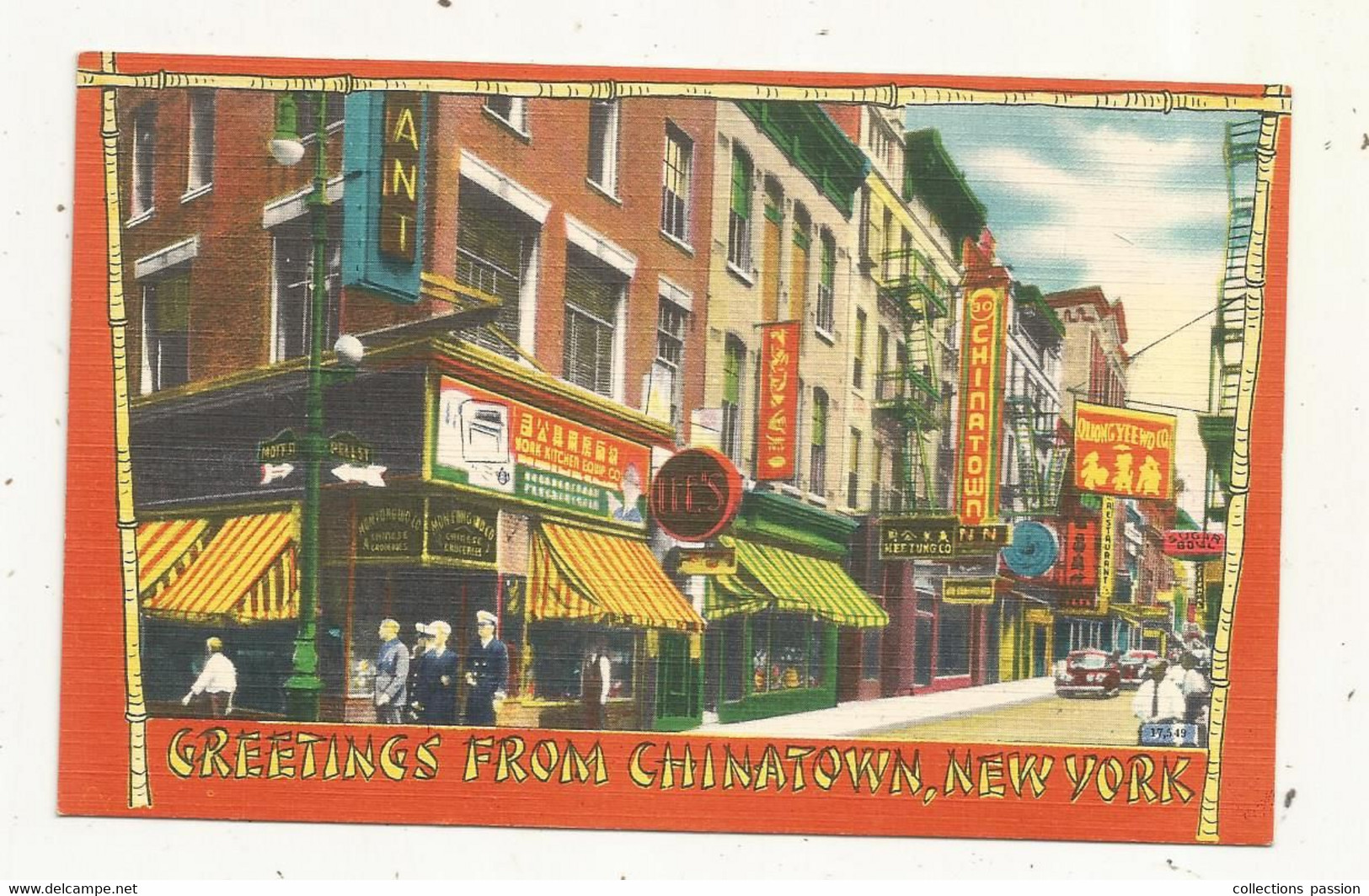 Cp , Etats Unis,  NEW YORK CITY,  MANHATTAN, Greetings From CHINATOWN , écrite - Manhattan