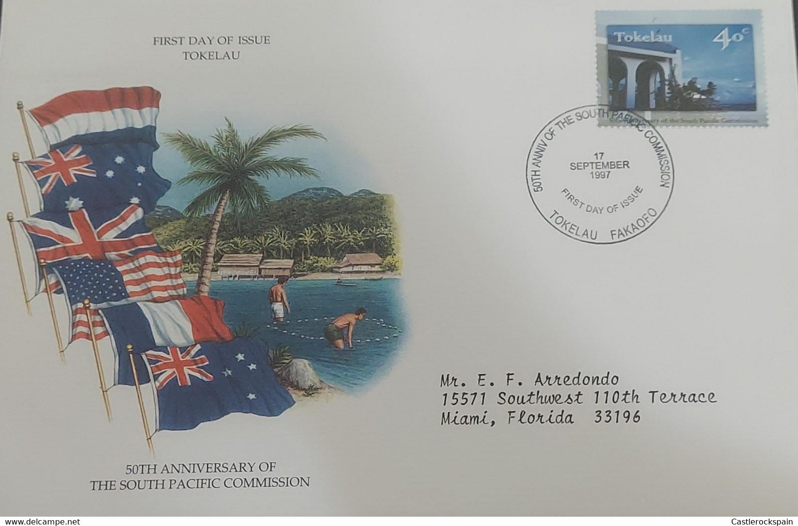 O) 1997 TOKELAU, SOUTH PACIFIC COMMISSION, CHRUCH, WATERFRONT, ARCHITECTURE,  FDC XF - Tokelau