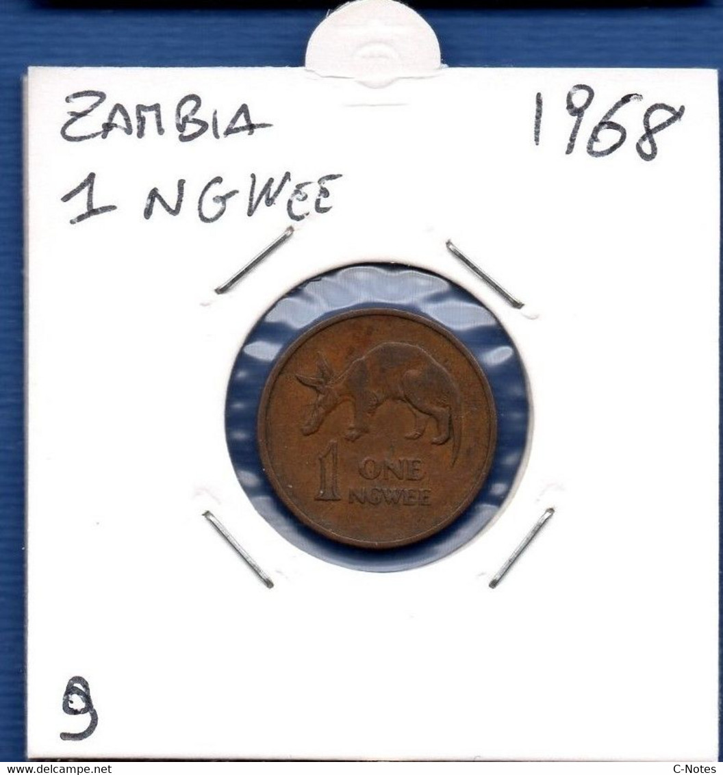 ZAMBIA - 1 Ngwee 1968 - See Photos - Km 9 - Sambia