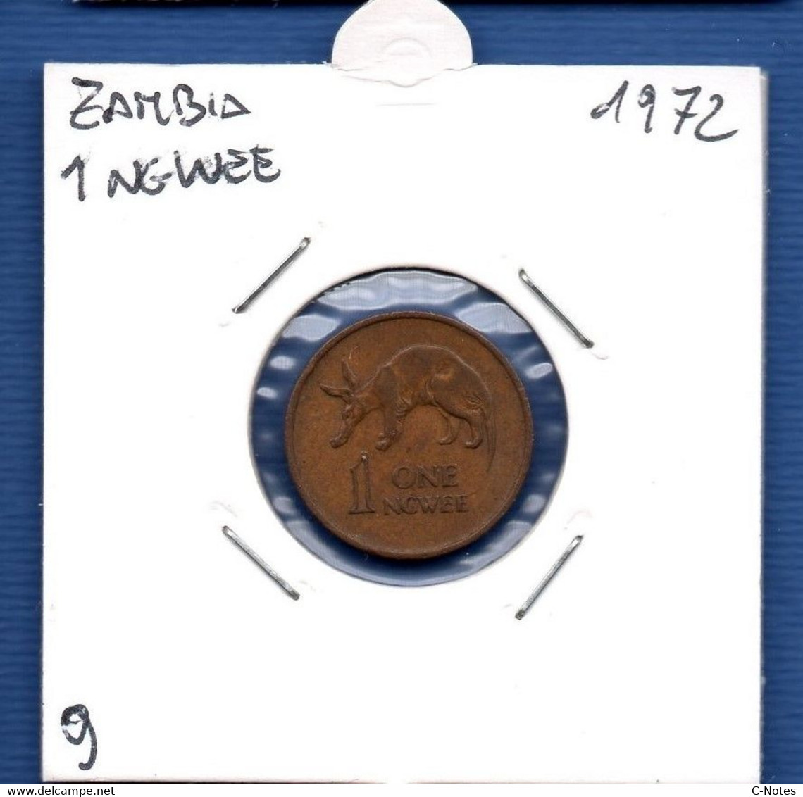 ZAMBIA - 1 Ngwee 1972 - See Photos - Km 9 - Zambie