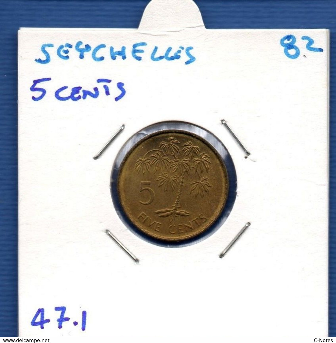 SEYCHELLES - 5 Cents 1982 -  See Photos - Km 47 - Seychelles