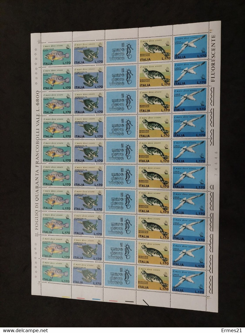 Francobolli Serie Il Mare Deve Vivere.1978. Valori 170 Lire. Nuovi. Condizioni Eccellenti. - Full Sheets