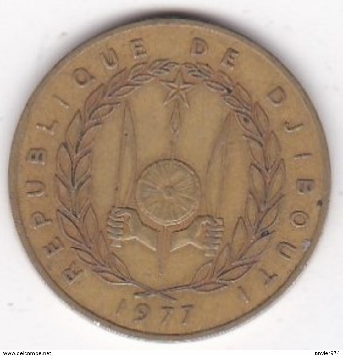 Djibouti 20 Francs 1977, En Bronze Aluminium, KM# 24 - Djibouti