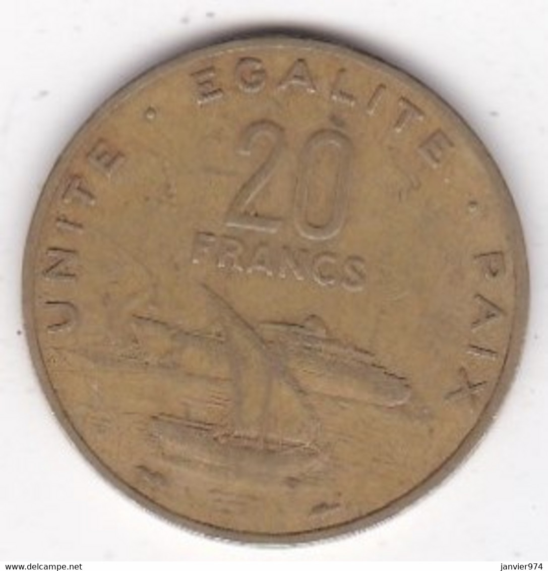 Djibouti 20 Francs 1977, En Bronze Aluminium, KM# 24 - Gibuti