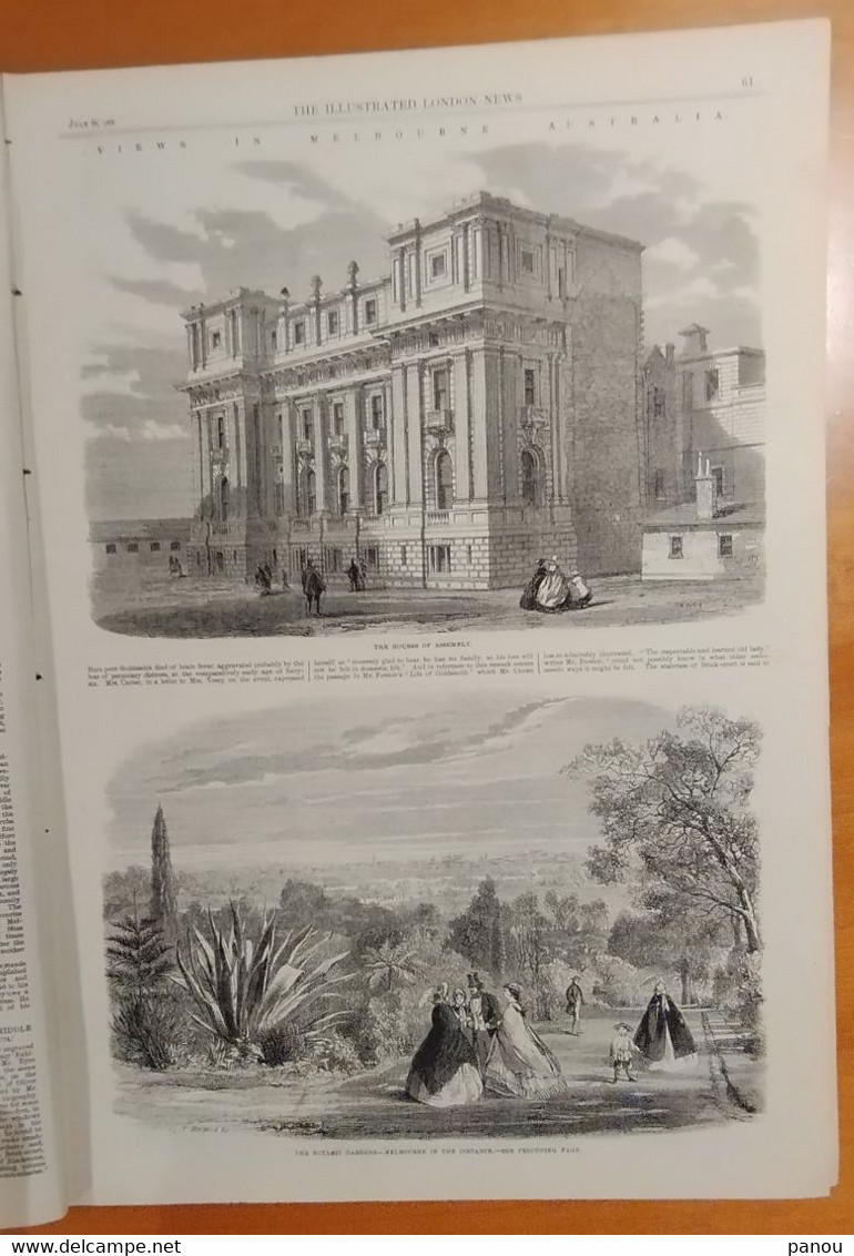 THE ILLUSTRATED LONDON NEWS 1213. JULY 18, 1863. MELBOURNE AUSTRALIA CREMORNE GARDENS WIMBLEDON NEW ZEALAND ​​​​​​​MALTA - Altri & Non Classificati