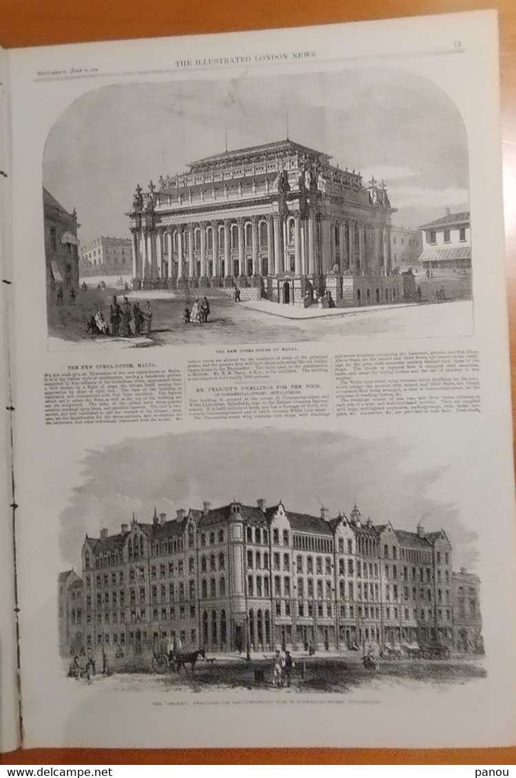 THE ILLUSTRATED LONDON NEWS 1213. JULY 18, 1863. MELBOURNE AUSTRALIA CREMORNE GARDENS WIMBLEDON NEW ZEALAND ​​​​​​​MALTA - Autres & Non Classés