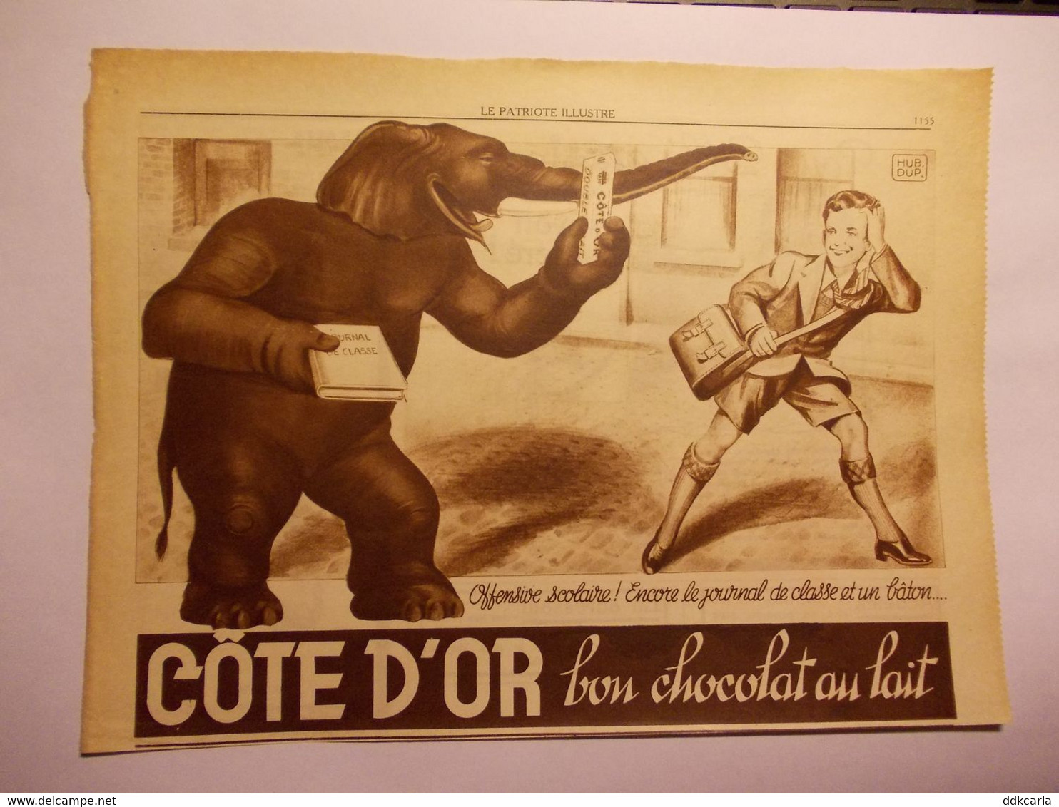 Reclame  Uit Oud Tijdschrift 1936 - Cote D'Or Bon Chocolat Au Lait - Offensive Scolaire - Schokolade