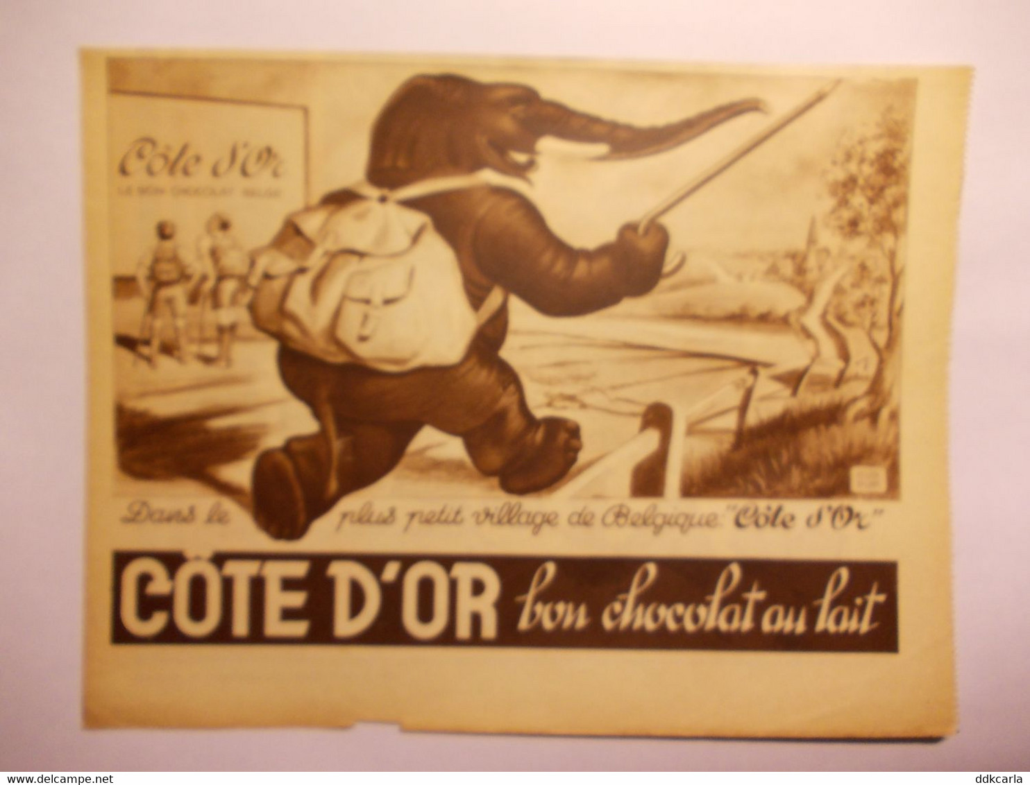 Reclame  Uit Oud Tijdschrift 1936 - Cote D'Or Bon Chocolat Au Lait - Dans Le Plus Petit Village De Belgique - Chocolate