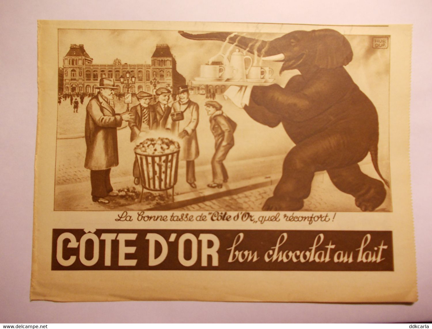 Reclame  Uit Oud Tijdschrift 1936 - Cote D'Or Bon Chocolat Au Lait - La Bonne Tasse De "Côte D'Or" Quel Récomfort ! - Cioccolato