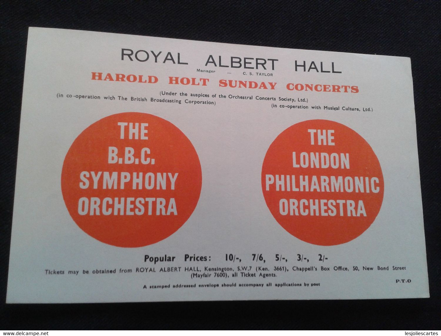 POUISHNOFF ISO ELINSON PIANISTE PIANO KLAVIER PIANIST ADRIAN BOULT CONDUCTOR DIRIGENT BBC LPO CONCERT FLYER HANDBILL - Programme