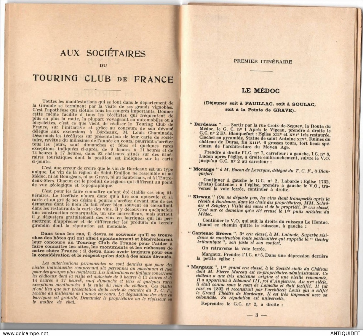 BORDELAIS - Cinq Itinéraires Routiers - TOURING CLUB DE FRANCE -  L. CHAMINADE - - Cartes Routières