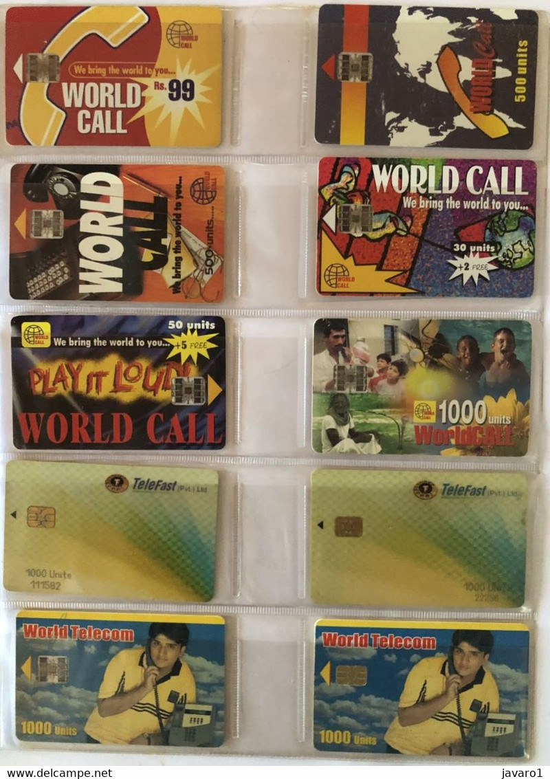 PAKISTAN   : 10 DIFFERENT CARDS AS PICTURED  LOT 19 Telefast, World Call , World Telecom - Pakistán