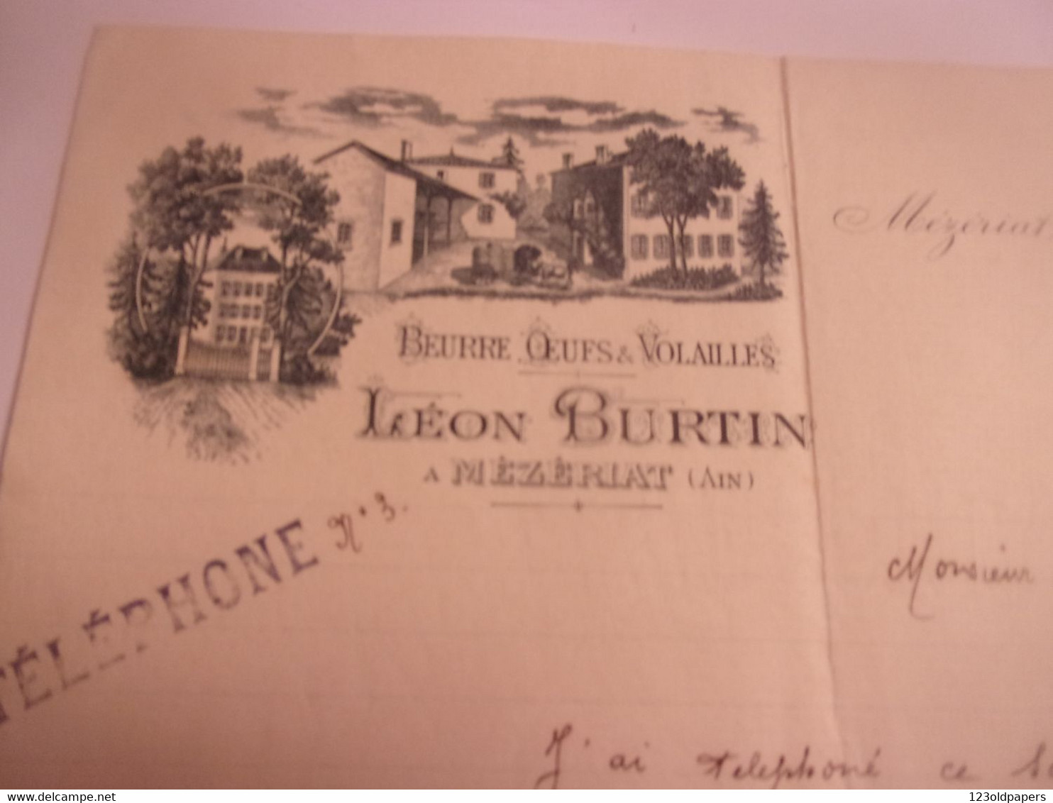 1905 MEZERIAT AIN LEON BURTIN BEURRE OEUFS VOLAILLES - Agricultura