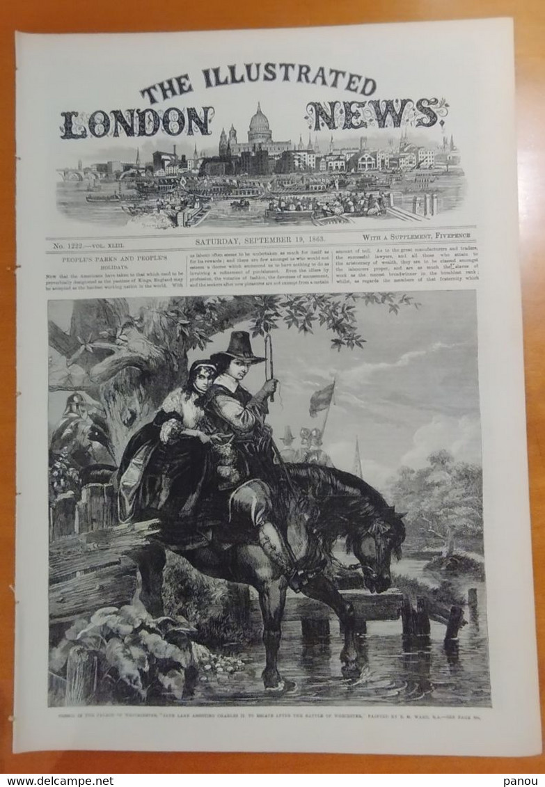 THE ILLUSTRATED LONDON NEWS 1222. SEPTEMBER 19, 1863. TELEGRAPH TRAVELLING INDIA. SHIP BATEAU LE HAVRE HONFLEUR - Autres & Non Classés