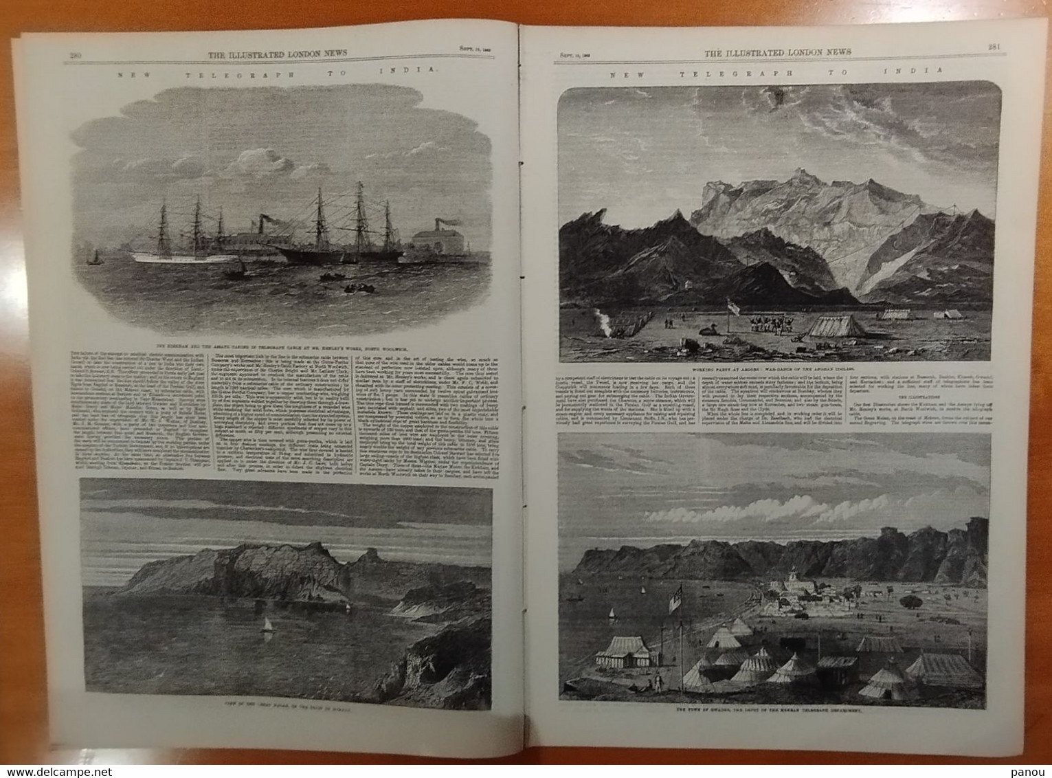 THE ILLUSTRATED LONDON NEWS 1222. SEPTEMBER 19, 1863. TELEGRAPH TRAVELLING INDIA. SHIP BATEAU LE HAVRE HONFLEUR - Autres & Non Classés