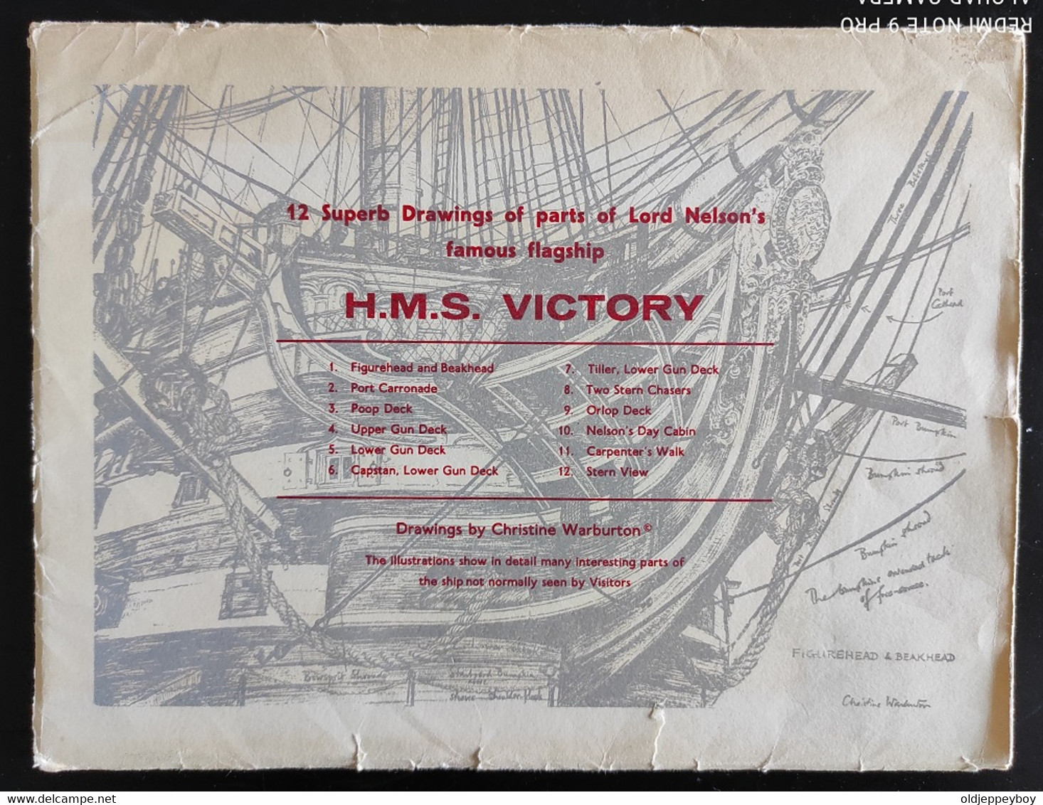 12 DRAWINGS OF PARTS OF LORD NELSON'S FAMOUS FLAGSHIP H.M.S VICTORY - Otros Planes