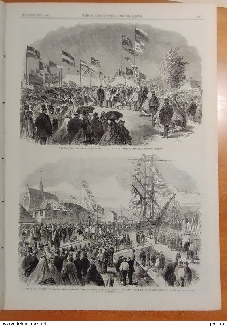 THE ILLUSTRATED LONDON NEWS 1227. OCTOBER 17, 1863. CANTERBURY NEW ZEALAND. BRISTOL SOMERSET RAILWAY. MURREE HILLS INDIA - Autres & Non Classés