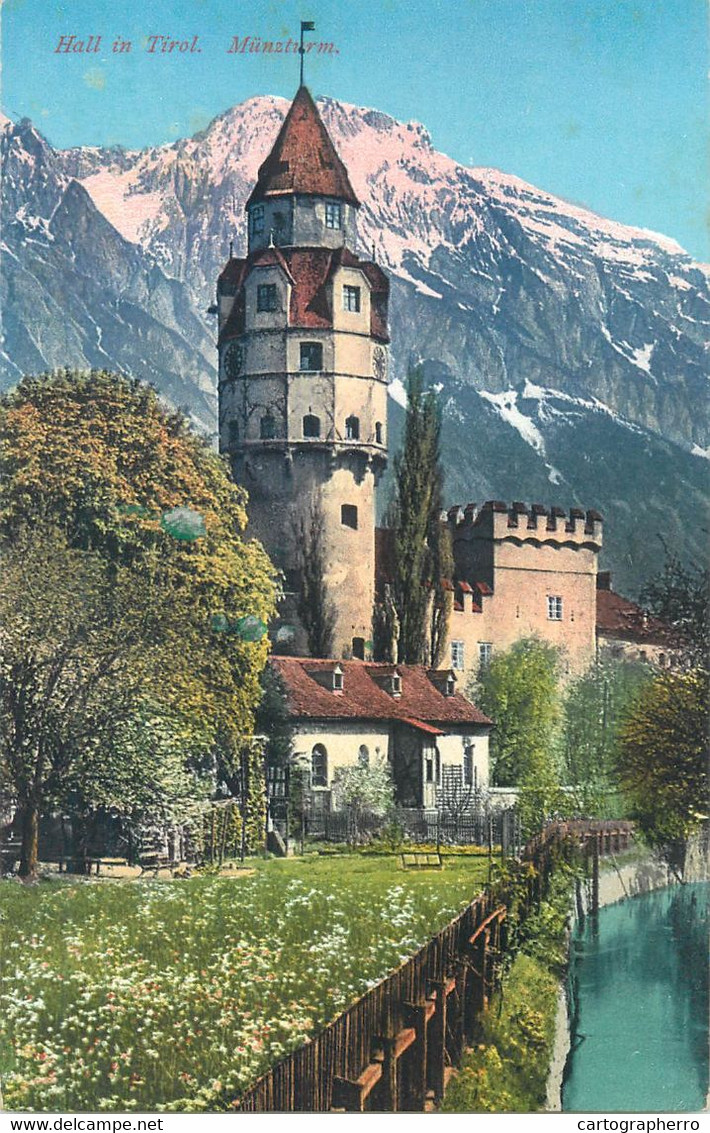 Postcard  Austria > Tirol > Hall In Tirol Clocktower 1911 - Hall In Tirol