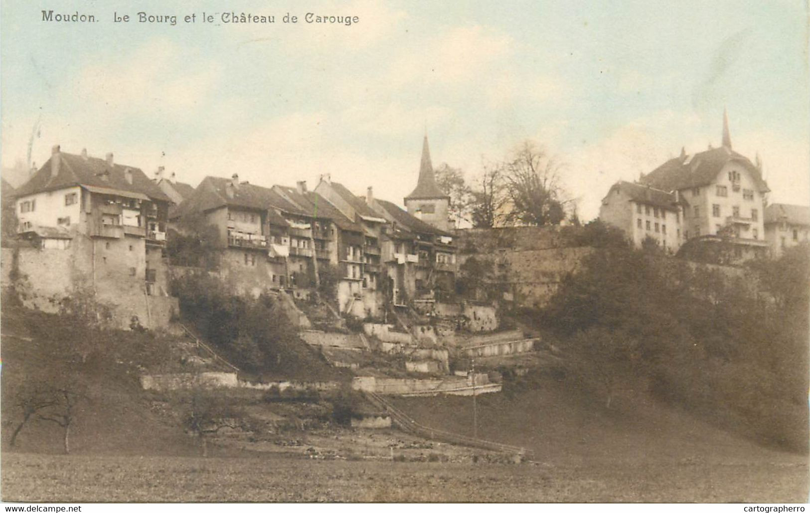 Postcard Switzerland Moudon Le Bourg Et Le Chateau De Carouge - Carouge