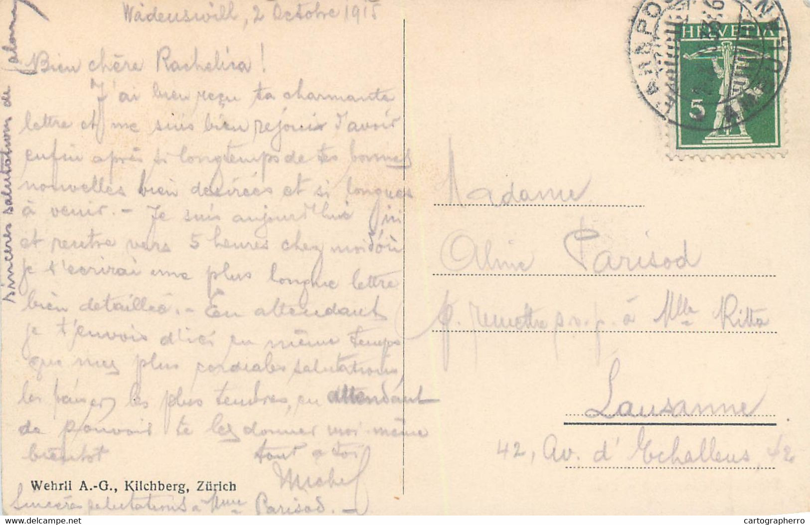 Postcard Switzerland 1915 Wadenswil Das Burgli - Wädenswil
