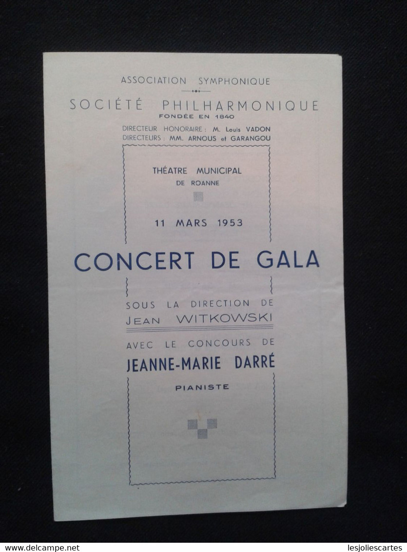 JEANNE MARIE DARRE PIANISTE KLAVIER PIANIST PIANO JEAN WITKOWSKI CONDUCTOR DIRIGENT CONCERT PROGRAMME PROGRAM - Programme