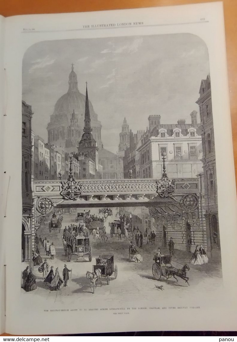 THE ILLUSTRATED LONDON NEWS 1231. NOVEMBER 14, 1863. NILE. RAILWAY BRIDGE LUDGATE HILL. NEW ZEALAND - Autres & Non Classés