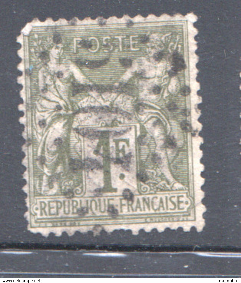 Sage De France 1Fr  #72 Oblitéré Grands Chiffres 5104 Shanghai - Used Stamps