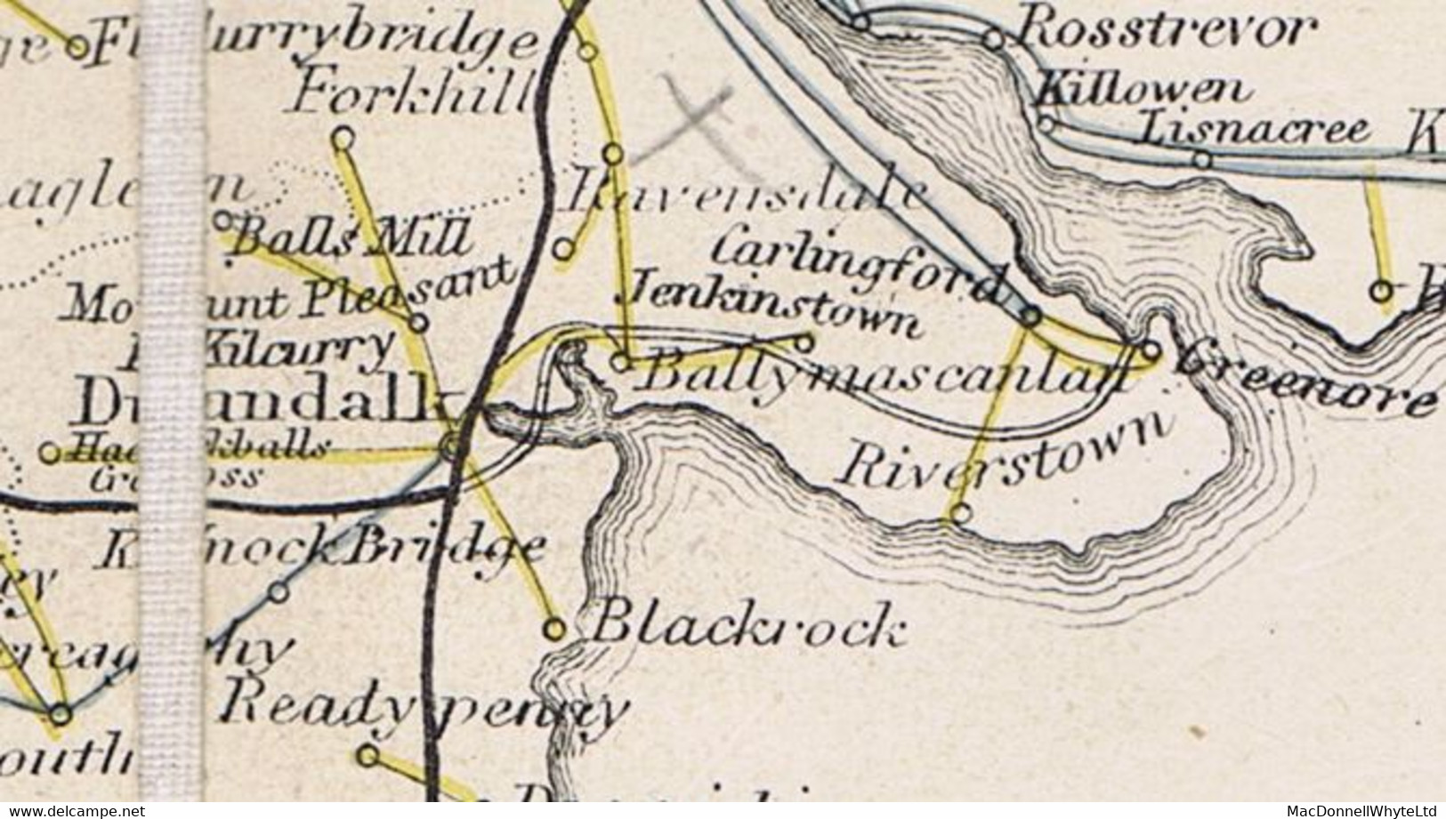 Ireland Louth Kilkenny 1820 Letter To Castlecomer With CARLINGFORD/60 Mileage, Octagonal MIDOUT, Missent - Préphilatélie
